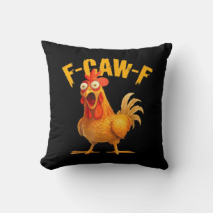 Crow Humor F-Caw-F Gothic Funny Retro Cool Throw Pillow
