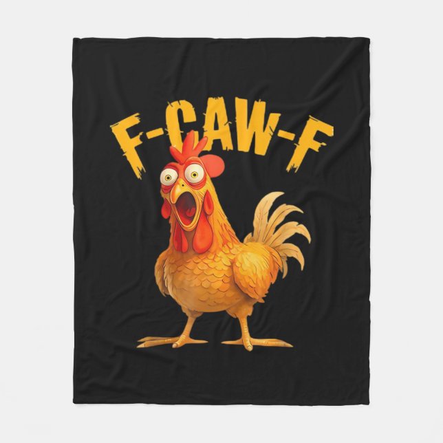 Crow Humour F-Caw-F Gothic Funny Retro Cool Fleece Blanket (Front)
