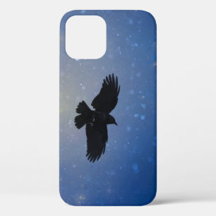 Crow In A Snowy Blue Sky iPhone 12 Case
