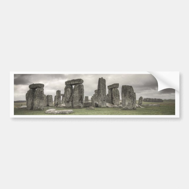 Crow in front of Stonehenge, England Bumper Sticker (Front)