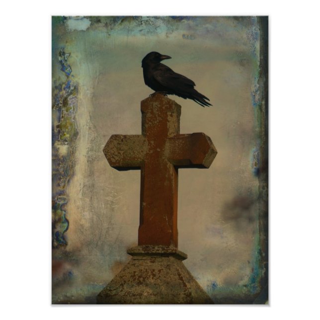 Crow In Gothic Colours Photo Print (Front)