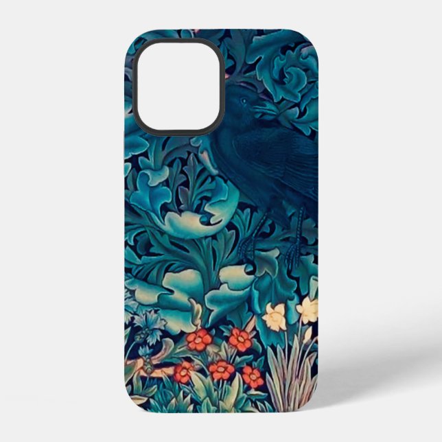 Crow in The Forest, William Morris iPhone Case (Back)