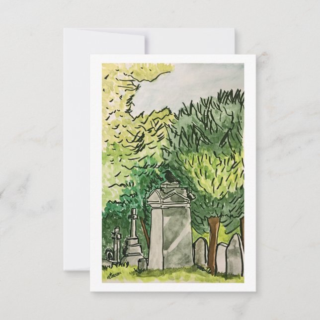 Crow in the Graveyard, Art Print Card (Front)