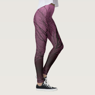 Crow in Tree in Mauve Leggings