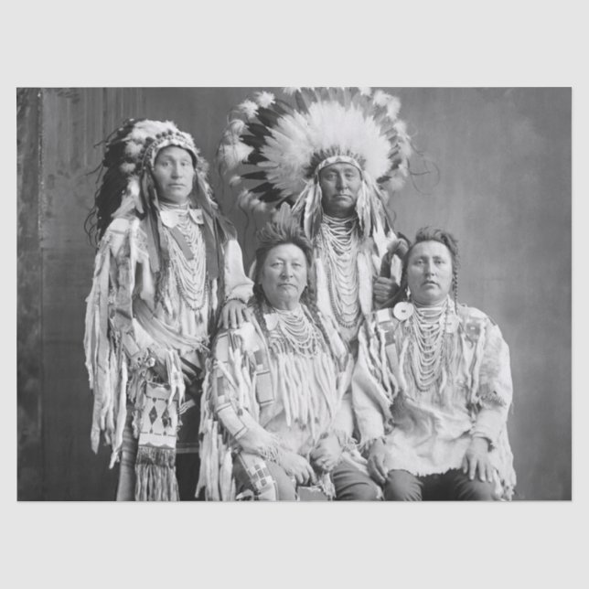 Crow Indian Group Portrait, early 1900s Tissue Paper (Front)