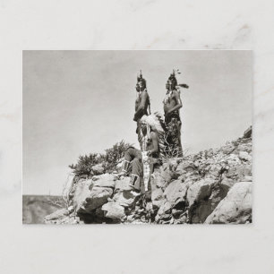 Crow Indians On Cliff, 1905 Postcard