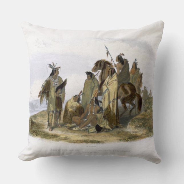 Crow Indians, plate 13 from volume 1 of `Travels i Throw Pillow (Front)