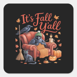 Crow It’s Fall Y’all Pumpkins Fall Autumn Hallowee Square Sticker
