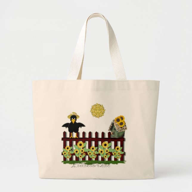 crow large tote bag (Front)