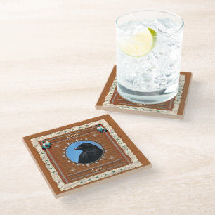 Crow - Law Glass Coaster