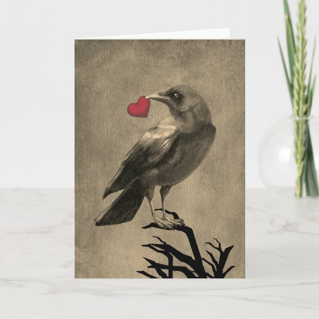 Crow Love Blank Card (Front)
