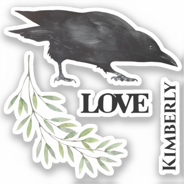 Crow love sticker (Front)