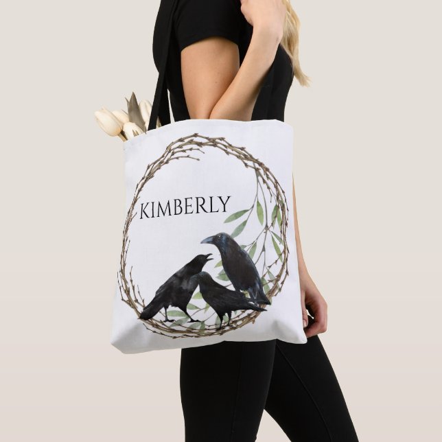 Crow Love  Tote Bag (Close Up)