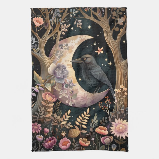 Crow Moon Kitchen Towel (Vertical)