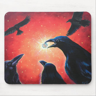 Crow Mousepad - ravens, blackbirds