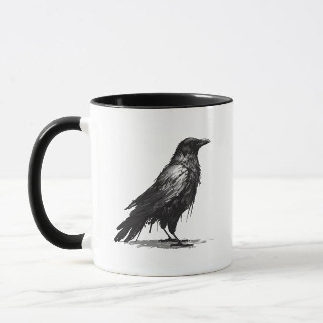Crow Mug à café à deux tons (Gauche)