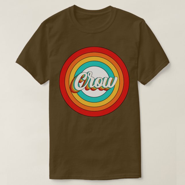 Crow Name Shirt Vintage Crow Circle (Design Front)