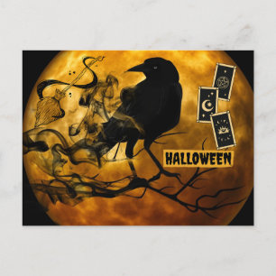 Crow noir effrayant, Cartes de Tarot Pleine lune d