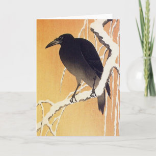 Crow on a Branch by Ohara Koson Vintage Greeting Card