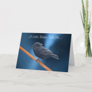 CROW ON A CABLE Greeting Card