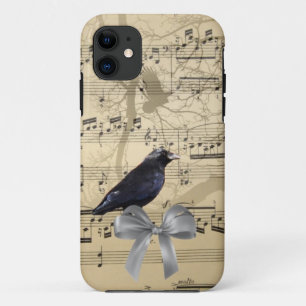 Crow on a music sheet iPhone 11 case