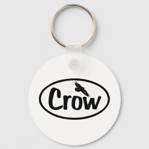 Crow Oval Keychain