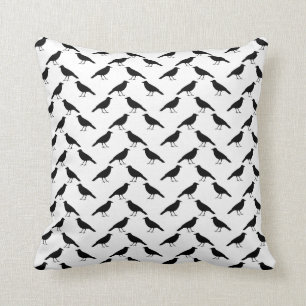 Crow Pattern. Throw Pillow