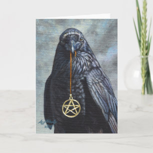 Crow Pentacle Card