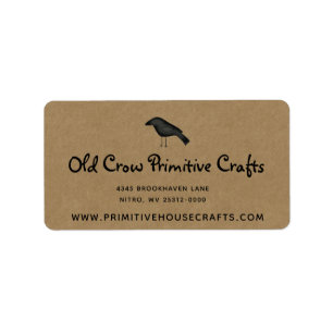 Crow primitif sur Kraft Rustic Shipping Étiquette