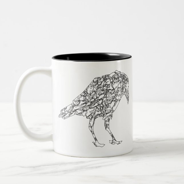 Crow Raven Art Two-Tone Coffee Mug (Left)