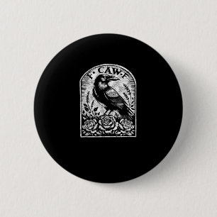 Crow Raven F CAW F 2 Inch Round Button