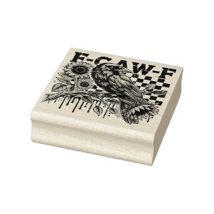 Crow Raven F-CAW-F Funny Halloween Rubber Stamp
