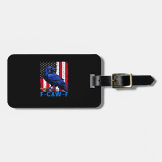 Crow Raven Funny F-Caw-F Minimal Clean Luggage Tag