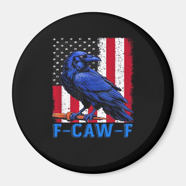 Crow Raven Funny F-Caw-F Minimal Clean Magnet (Front)