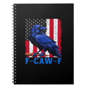 Crow Raven Funny F-Caw-F Minimal Clean Notebook