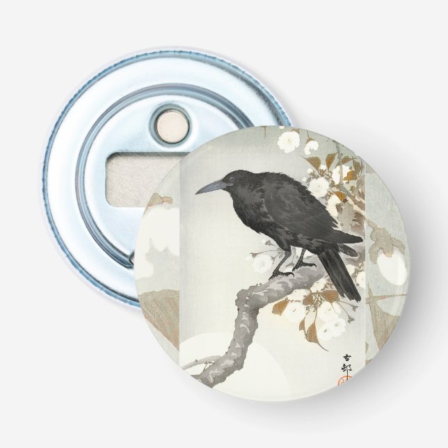 Crow Raven Koson Japanese Bird Bottle Opener (Front)