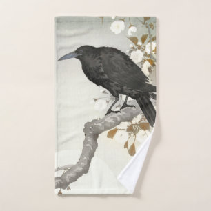Crow Raven Koson Japanese Bird Crow Bath Towel Set