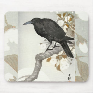 Crow Raven Koson Japanese Bird Crow Mouse Pad