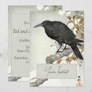 Crow Raven Koson Japanese Bird Invitation