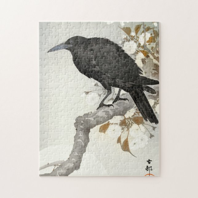 Crow Raven Koson Japanese Bird Jigsaw Puzzle (Vertical)