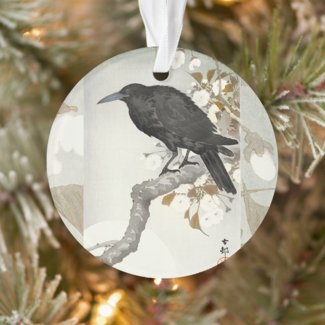 Crow Raven Koson Japanese Bird Ornament (Tree)