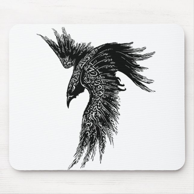 Crow Raven Norse Viking Symbol Mouse Pad (Front)