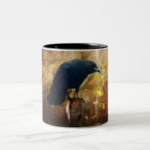 Crow/Raven Photo Two-Tone Coffee Mug