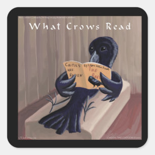 Crow Reading The Raven Funny Square Sticker