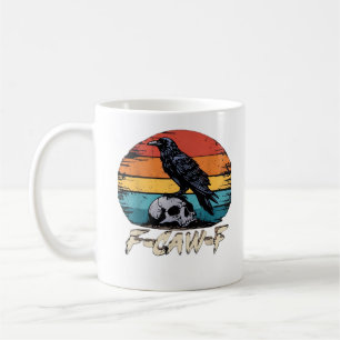 Crow, Retro F-Caw-F Bird Crow Funny Crow Bird Cawi Coffee Mug