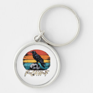 Crow, Retro F-Caw-F Bird Crow Funny Crow Bird Cawi Keychain