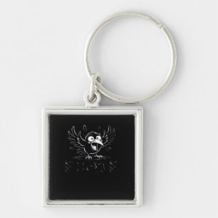 Crow, Retro F-Caw-F Bird Crow Funny Crow Bird Cawi Keychain