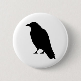 Crow Silhouette 2 Inch Round Button