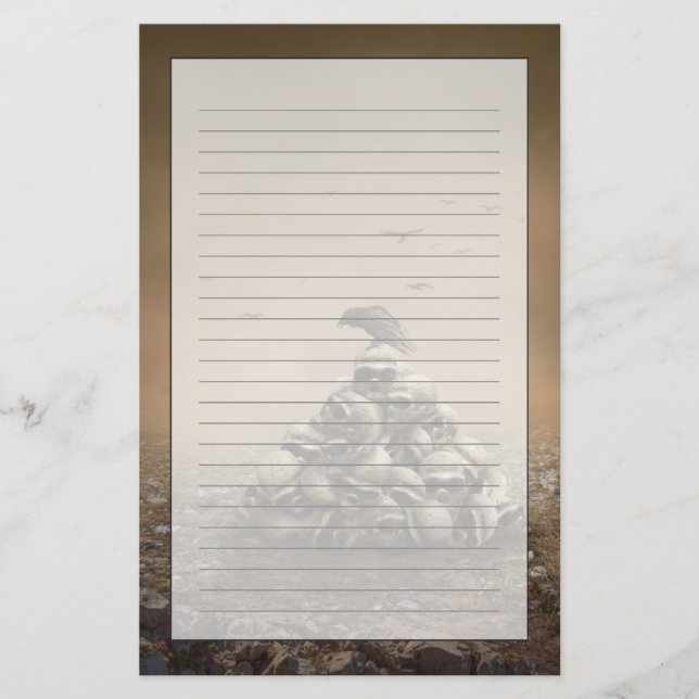 Crow Sitting On A Pile Of Sculls Stationery (Front)