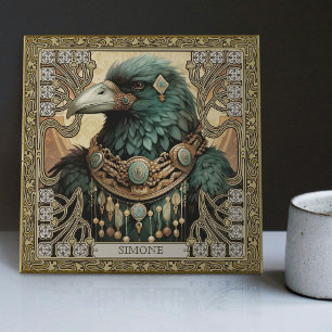 Crow Spirit Animal Personalized Name Field Tile